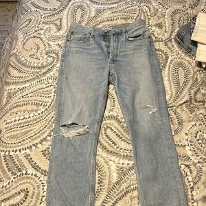 Agolde Riley mid rise cropped jeans size 27